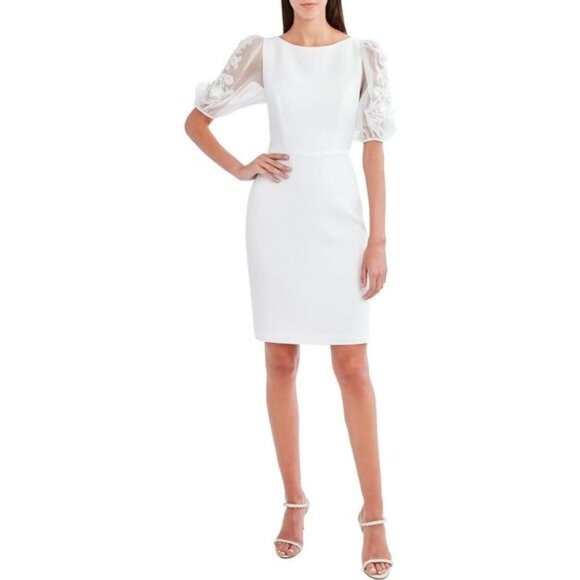 BCBGMAXAZRIA KAMILLE ORGANZA SLEEVE DRESS SIZE 10 $298.00 - Picture 1 of 4